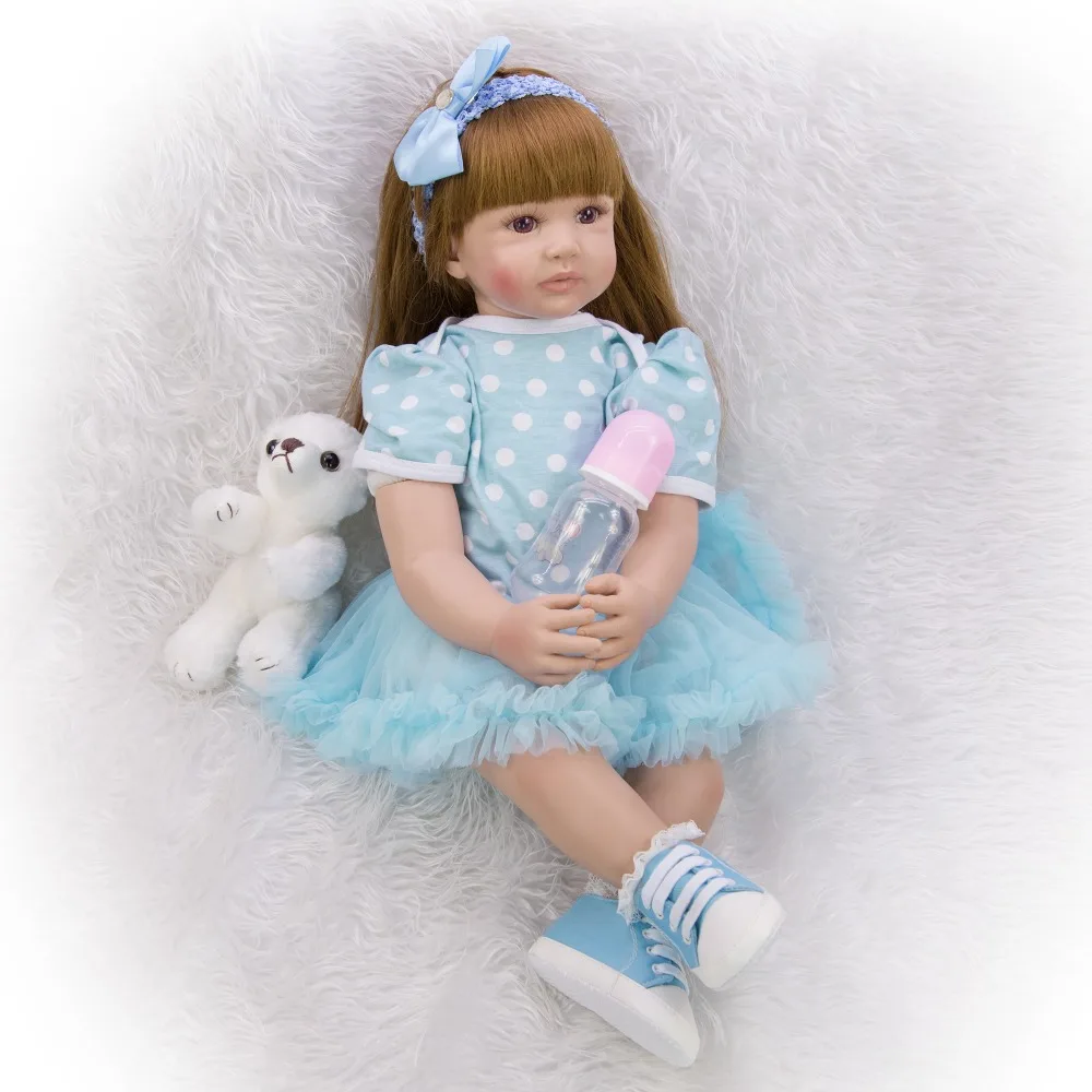 60 см bebes кукла-реборн младенец игрушка ткань тело 24 "Виниловые конечности принцесса детские куклы Девочки подарок на день рождения ребенок