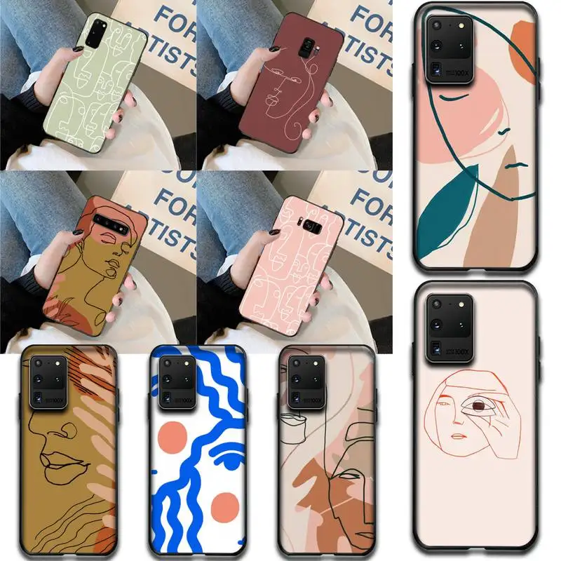 Хит продаж постер минималистичный рисунок лица эскиз черный чехол для телефона