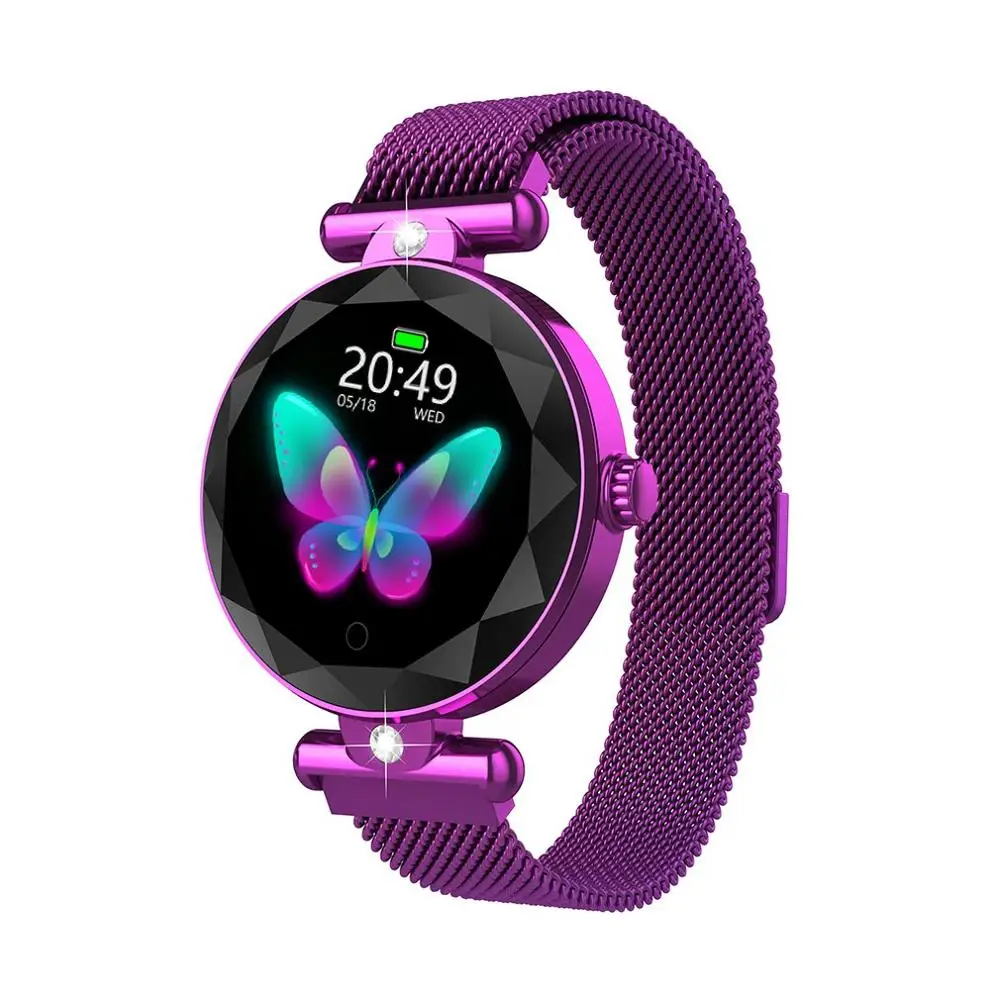 H12 Female Crystal Smart Bracelet Waterproof Disc Color Screen Watch Call Reminder Heart Rate Movement S216