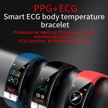 

Body Temperature Monitor, ECG PPG Smart Bracelet, Heart Rate Smart Watch, Blood Pressure Measurement, Sports Fitness Bracelet