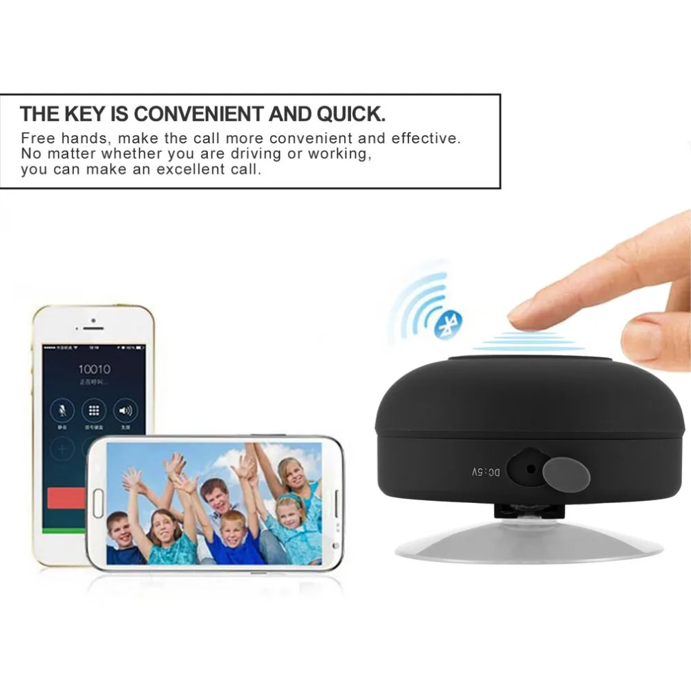 Мини Bluetooth динамик Портативный Водонепроницаемый Беспроводной Громкая Связь Динамик s, для душа, ванная комната, бассейн, автомобиль, пляж и Outdo