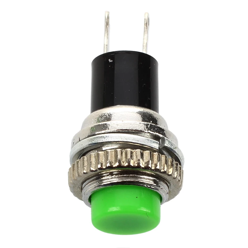 

10 Pcs Momentary SPST NO Green Round Cap Push Button Switch AC 3A/125V 1.5A/250V
