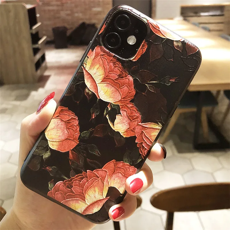 Cute Relief 3D Embossed Soft Silicon Phone Case Cover