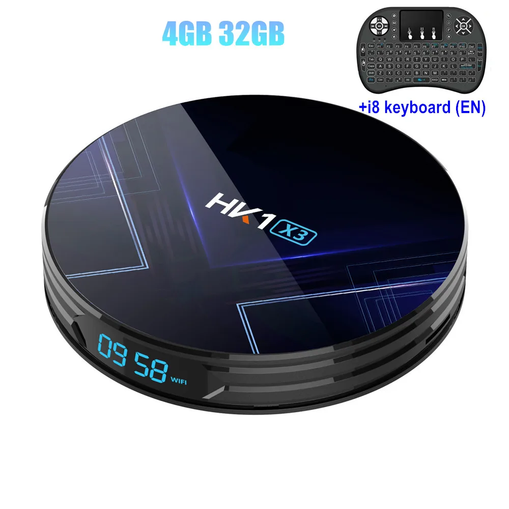 HK1 X3 Android 9,0 Smart tv box 4 Гб оперативной памяти, 32 ГБ/64 Гб/128 Amlogic S905X3 2,4G& 5G, Wi-Fi, BT4.0 1000M LAN плеер HD 8K Smart set top tv box - Цвет: HK1 X3 4G32G Withi8