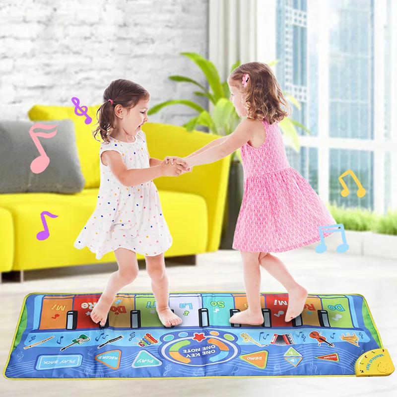 

New Children'S Oversized Piano Toy Music Blanket Baby Dancing Mat Music Carpet Piano Game Pad Back of Anti-Skid Net Climbing Mat