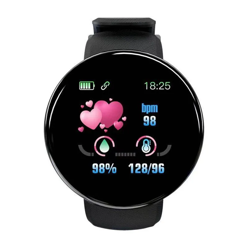 

D18Women Fashion Smart Watch Men Heart Rate Health Fitness Tracker Blood Pressure Bluetooth Bracelet Android IOS Wristwatch