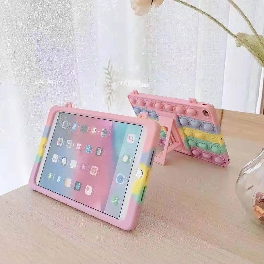 Relive Stress Pop Fidget Toys Push It Bubble Tablet Silicone Case For Ipad pro 10.2 10.9 Air 4 2018 2017 Mini 4 5 6 Cover