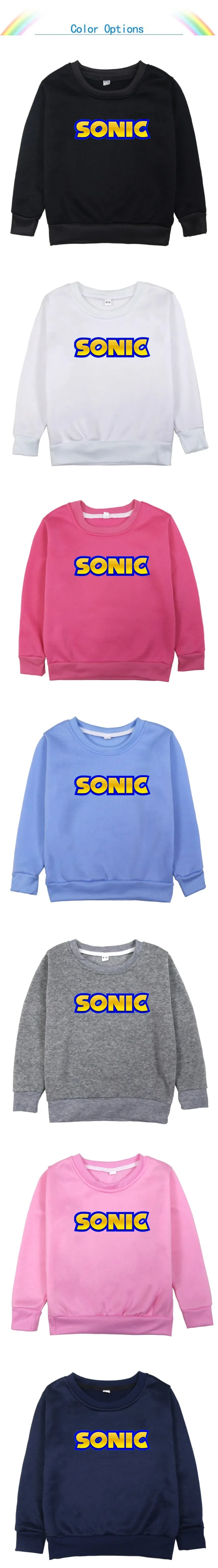 Sonic The Hedgehog/осенне-зимние детские толстовки, одежда для малышей, детский бархатный пуловер с рисунком для мальчиков и девочек, свитер