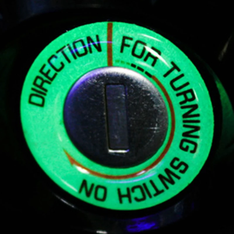 

Motorcycle Glow Key Ring Hole Sticker Luminous Fluorescence Switch Cover Car Motorcycle Decal Circle Light Decoration