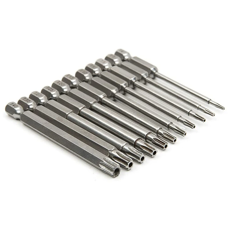 Promotion! 11 Pcs Magnetic T6-T40 Torx Head Screwdriver Bit Set Star 6 Point Drill Bits Tools 3 Inch Length | Инструменты