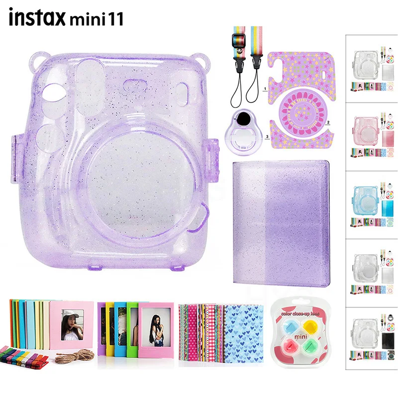 waterproof camera bag Compatible With Fujifilm Instax Mini 11 Camera, Accessories Bundle Includes Crystal Cover Case Photo Album Lens Filters Kit camera hard case