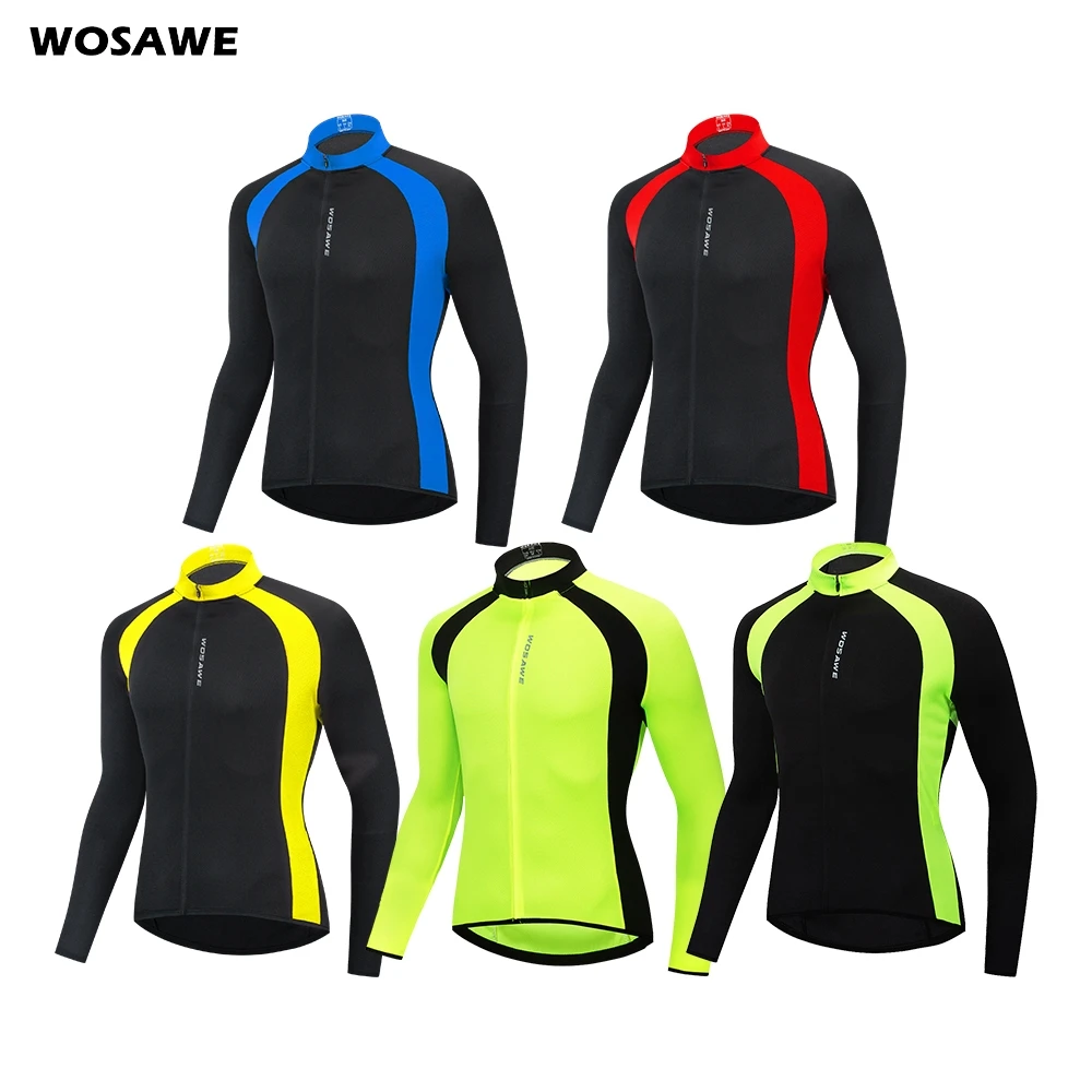 

WOSAWE Autumn Men's Cycling Jerseys Bicycle Sportswear Breathable Cycle Downhill MTB Reflective Long Sleeve Clothing Bike Shirts