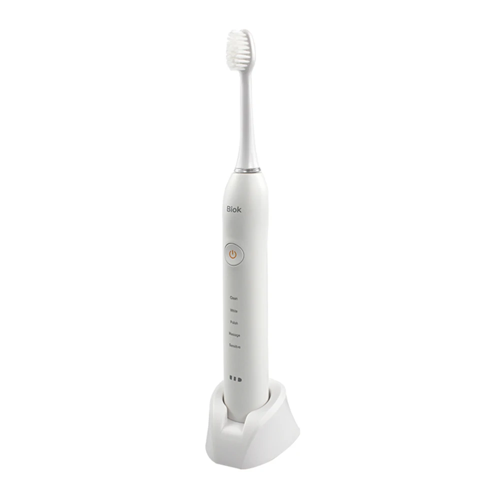 Sonic Electric Toothbrush Rechargeable Sonic Toothbrush Smart Timer 5 Modes Toothbrush with 3 Brush Heads Clean as Dentist - Цвет: Белый