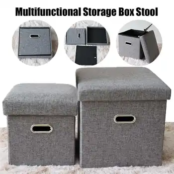 

New Multifunctional Foldable Fabric Storage Stool Bench Box Small Sofa Minimalist Artistic Style Kid Chair Foot Stool 38*38*38cm