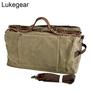 

Lukegear Oil Wax Canvas Duffle Bags Overnight Weekend Travel Bags Handbags Waterproof Sports Packs