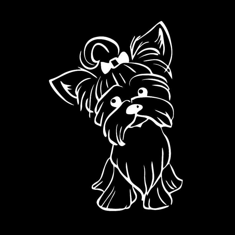 YJZT 12,2X17,3 см Йоркширский терьер Pup Doggy jorkie наклейка автомобиль милый стикер забавная собака автомобильные для окон виниловые черные/серебряные C24-1632