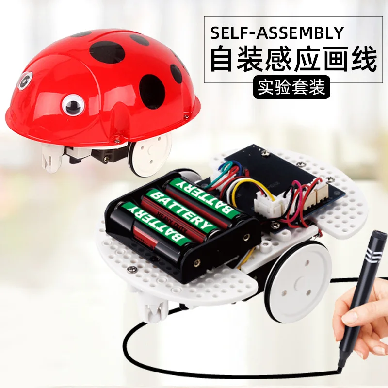 

DIY Sensing Line Drawing Set Science Educational Self-Loading Ladybird Assembled Insect Model Toy Students Experimental Teaching