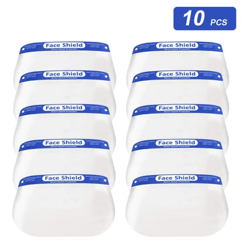 

10Pcs Safety Face Shield Replaceable Full Face Mask Transparent Protective Mask Visor Protection against Splash Fluid Splatter