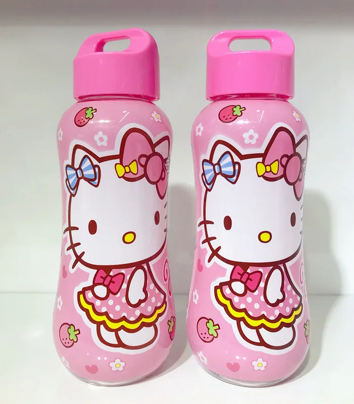 Disney 300ML Small water cup cartoon water cup anti-leakage cup lift rope water cup gift water bottles