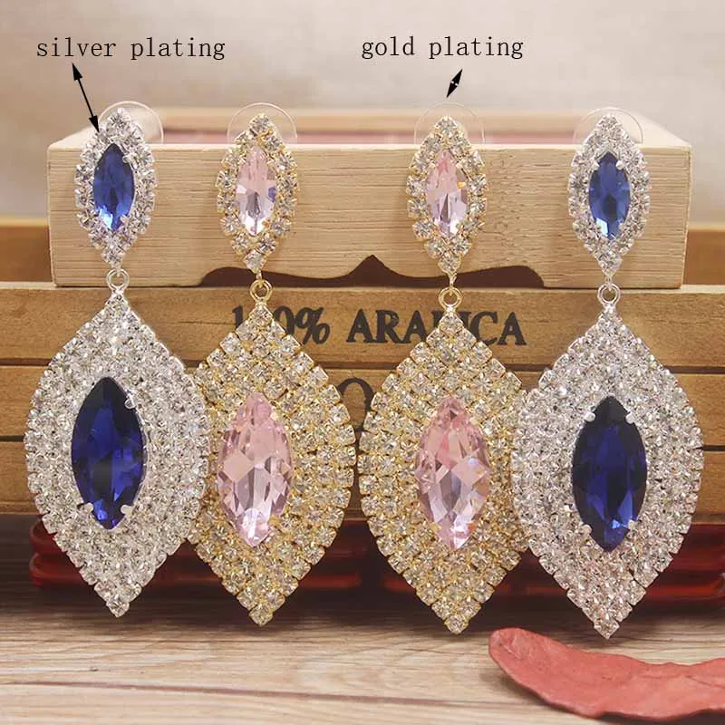 

Beauty Classical style Drop Earrings Bride Teardrop Shape Crystal Earrings Delicate Rhinestone Dangle Wedding Earring Jewelry
