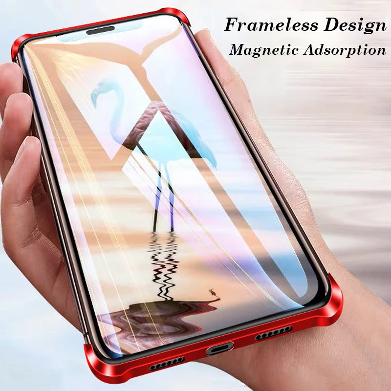 Безрамочный 360 Полный чехол Магнитный чехол для телефона для iPhone XS MAX XR XS 7 Plus роскошный чехол s металлический бампер для iPhone 8 7 стеклянный чехол
