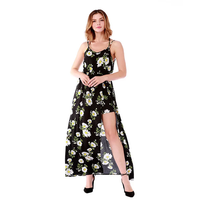 Boho Стиль длинное платье Для женщин топ с открытыми плечами летние платья 2019