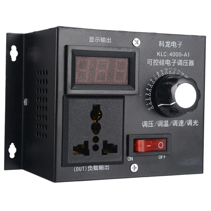 

HLZS-220V 4000W Electronic Variable Voltage Controller for Fan Speed Motor Control Dimmer Voltage Regulator Adjustment Au Plug