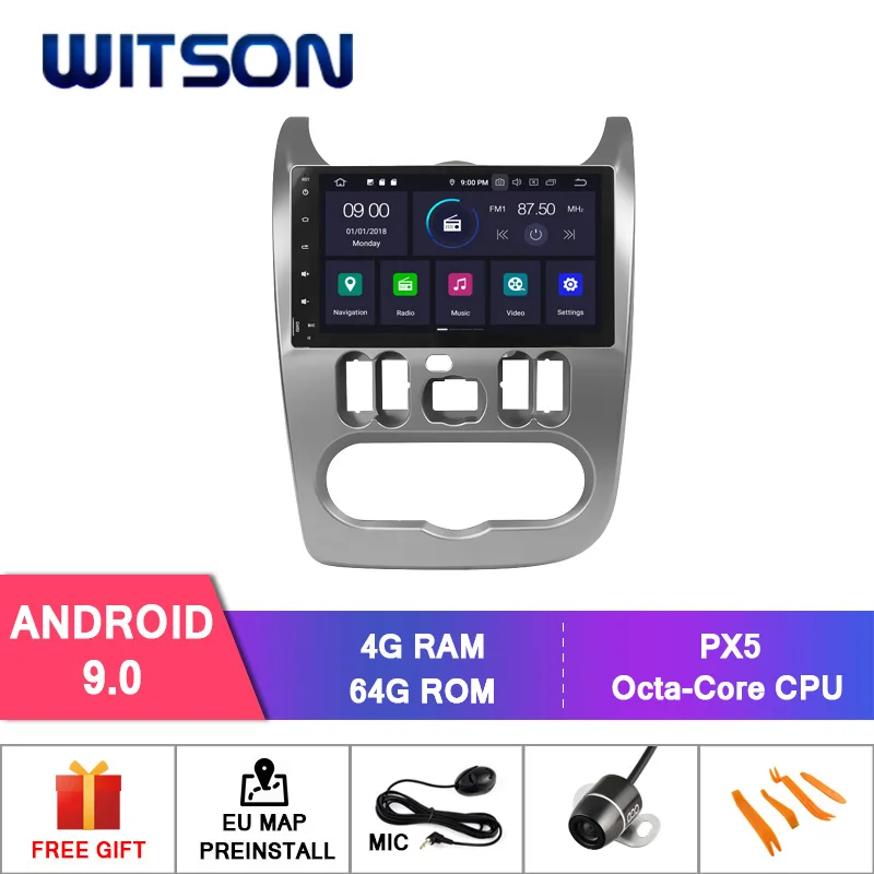 

WITSON Android 9.0 for RENAULT DUSTER CAR DVD RADIO GPS STEREO 4GB RAM+64GB FLASH 8 Octa Core+1024X600 HD +DVR/WIFI+DSP+DAB