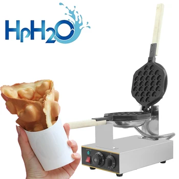 Commercial Electric heart shape egg bubble waffle maker machine hong kong eggettes waffle iron cake oven bubble waffle machine commercial stainless steel electric eggettes egg waffle maker rotated 180 degrees professional waffle heater maker