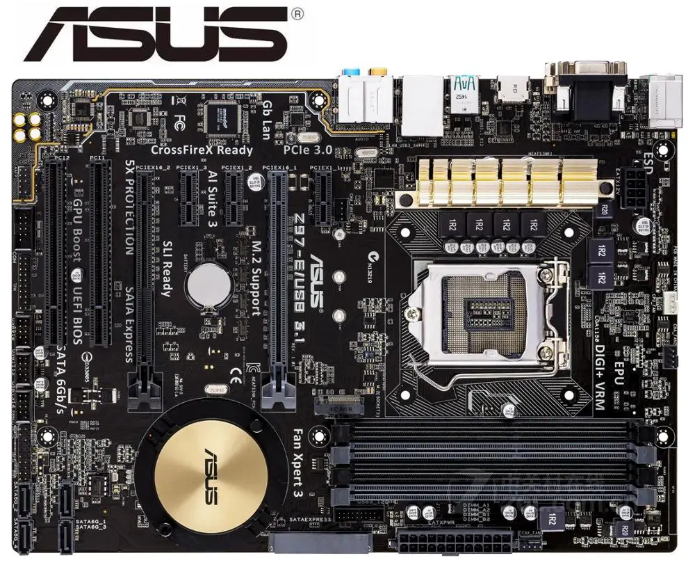 Asus Z97-E/USB3.1Desktop материнская плата разъем LGA 1150 i7 i5 i3 DDR3 SATA3 USB3.0 используется |