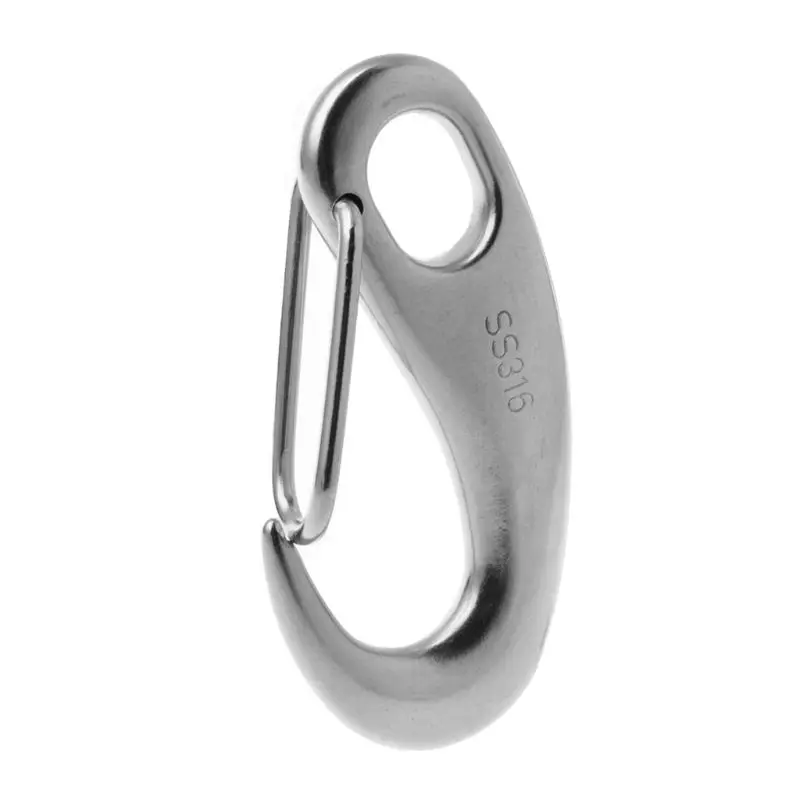 

Boat Marine Stainless Steel Egg Shape Spring Snap Hook Clip Quick Link Carabiner PXPF