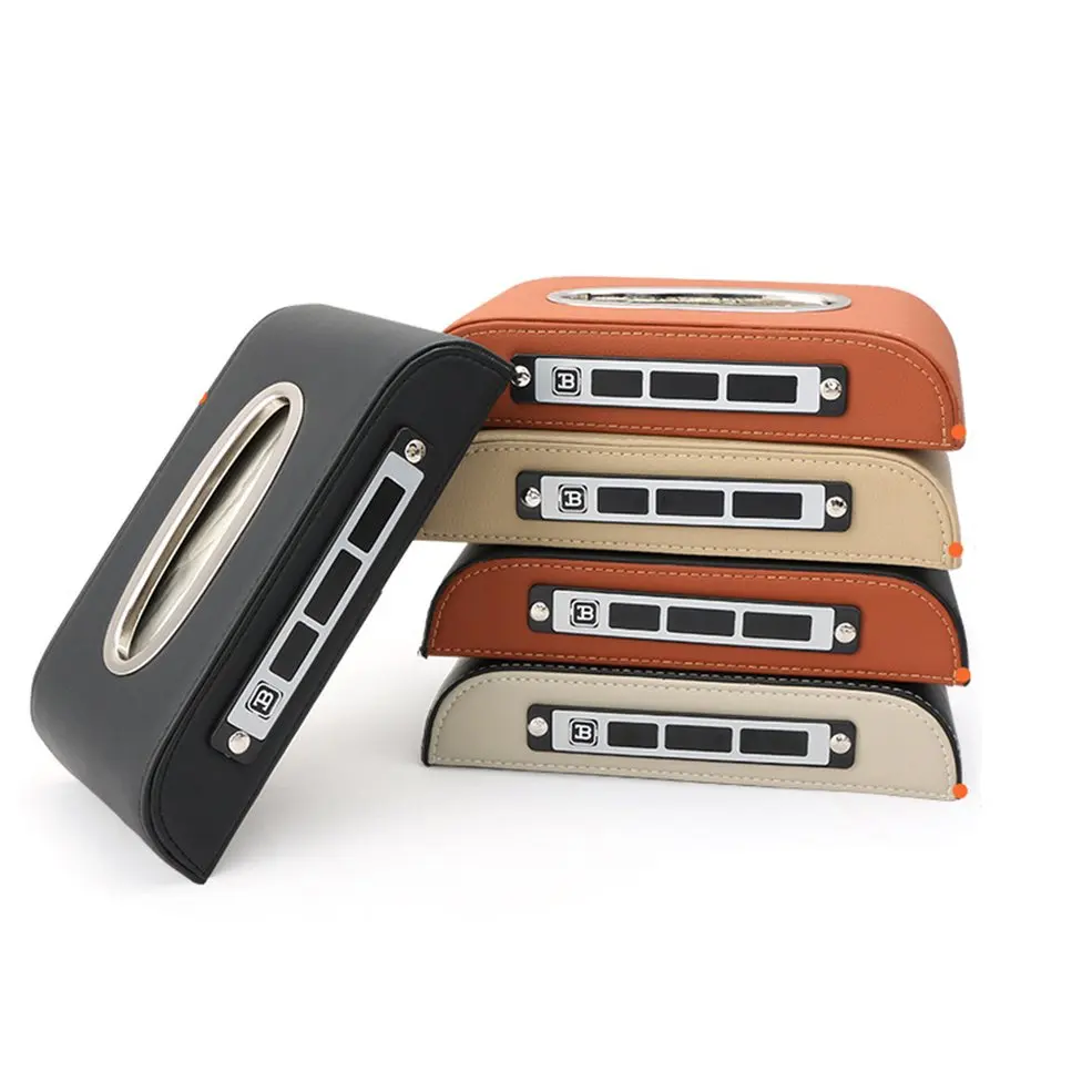 

New Car Styling Tissue Box PU Leather Case Paper Napkin Holder with Magnet Auto Accessories