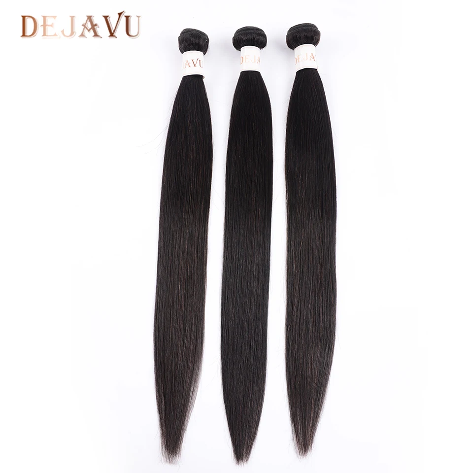  Dejavu 13x4 Frontal With 3 Bundles Peruvian Straight 100% Human Hair Bundles With Closure Non-Remy 