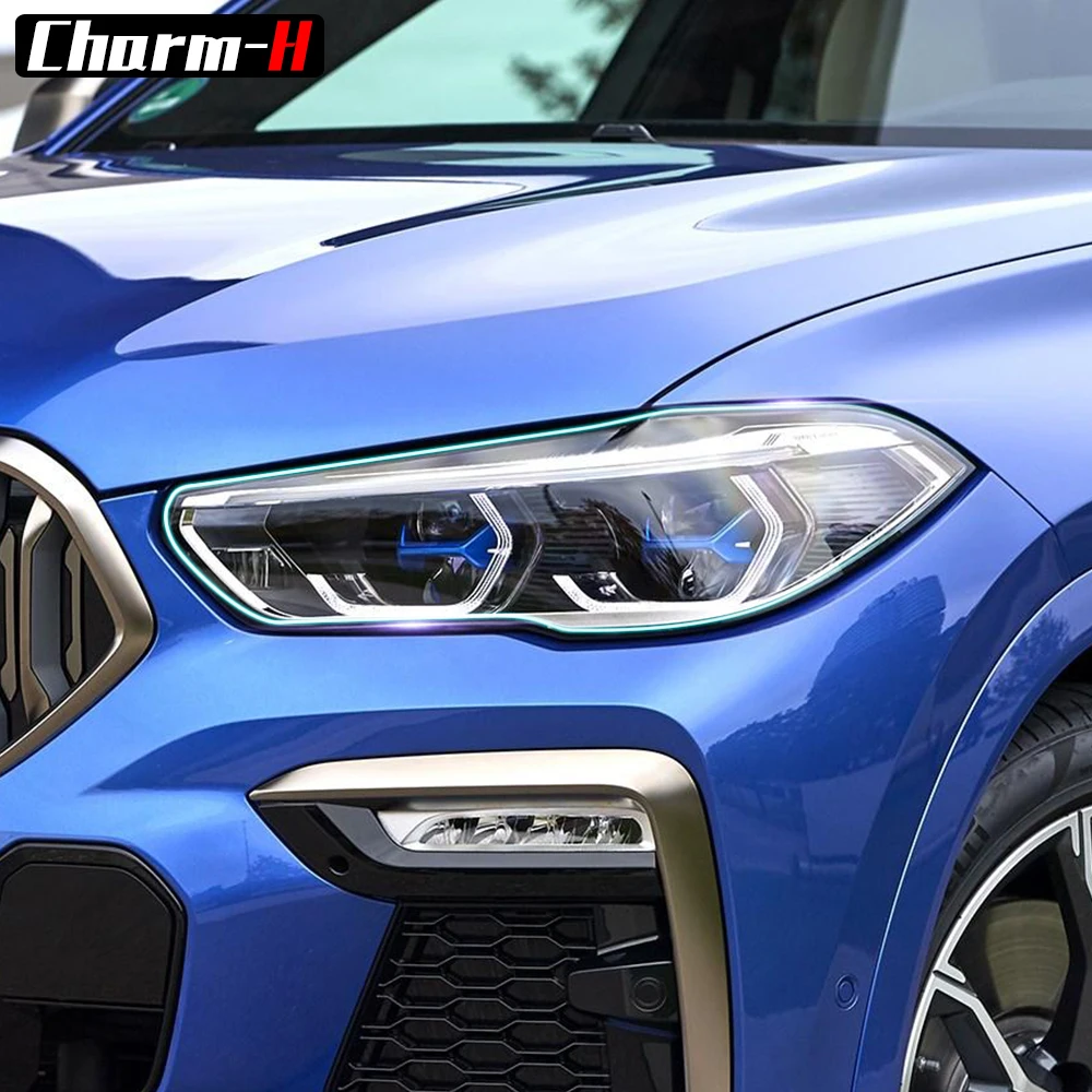 2Pcs Car Styling Headlight Protective Restoration Protection Film Decal Stickers For BMW X6 G06 2019 2020 Accessories