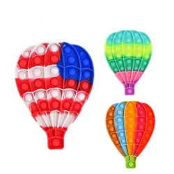 Pop It – jouet anti Stress pour enfants, bulle de doigt, musique, Puzzle de bureau en Silicone, ballon d'air chaud arc en ciel, cadeau 