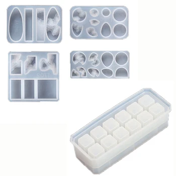 

1 Pcs 12 Grids Multi-Functional Pen Tools Storage Rack Epoxy Mould & 1 Set 4 Pcs Diorama Epoxy Resin Molds