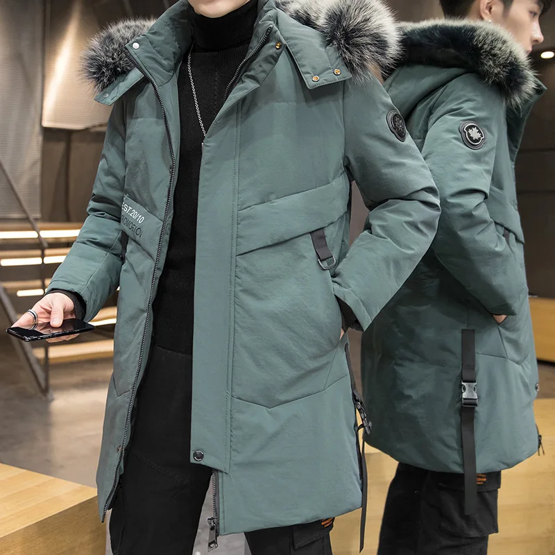 2022 New Men's Down Jacket Winter Male Jacket High Quality Long Thick Warm Coat Fashion Trends Fur Hooded Parkas Men's Coat 3XL