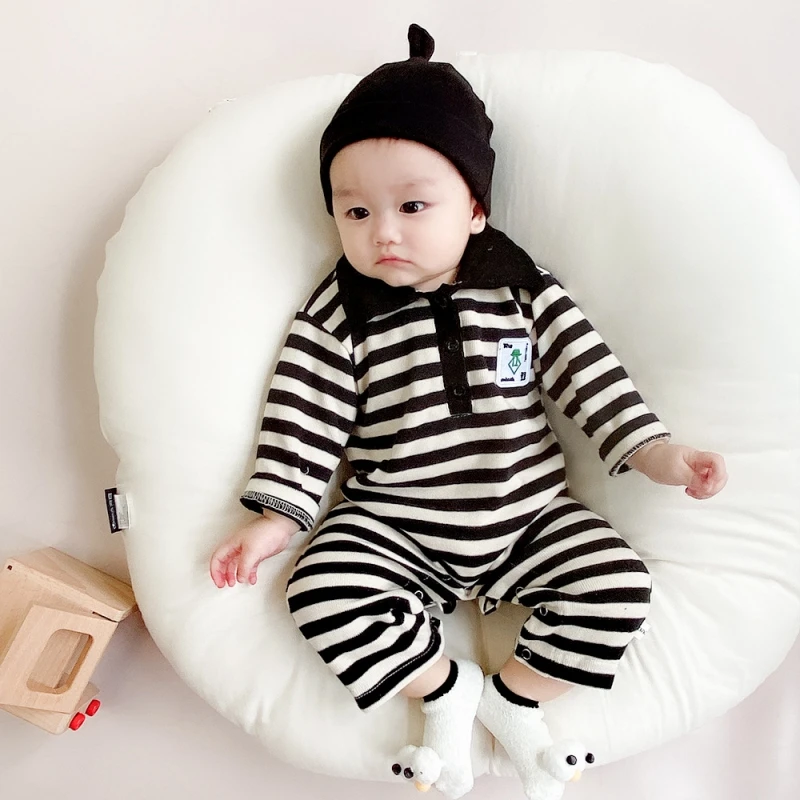

Newborn Baby Romper Spring Autumn Clothing Infant Boy Girl Cotton Striped Jumpsuit Toddler Clothes Outfit