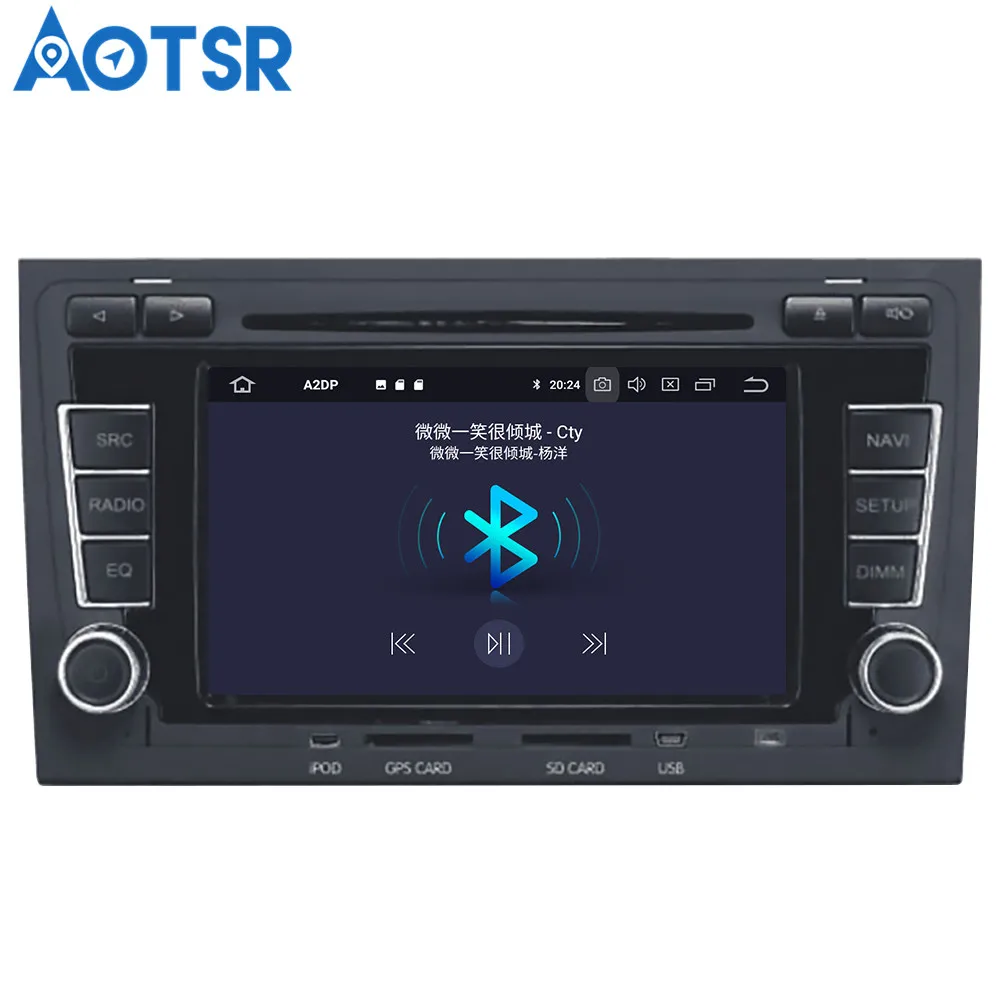 Discount Aotsr Android 9.0 GPS navigation Car DVD Player For Audi A4 S4 RS4 2003-2012 car Head unit multimedia player radio tape recorder 16