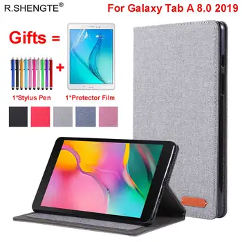 

Book Case Cover for Samsung Galaxy Tab A 8'' 2019 SM-T290 SM-T295 Filp Leather Card Holder Stand Case with Pen+Film