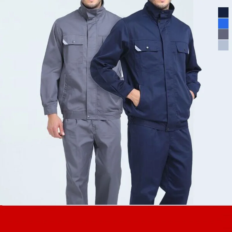 Ropa De Trabajo Con Rayas Reflectantes Para Hombre, Conjunto De Chaqueta De  Soldadura Y Pantalones De Carga, Ropa De Construcción - Conjuntos Para  Hombre - AliExpress