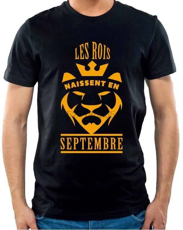 T-shirt kings are born in september-tee shirt humor king lion! |