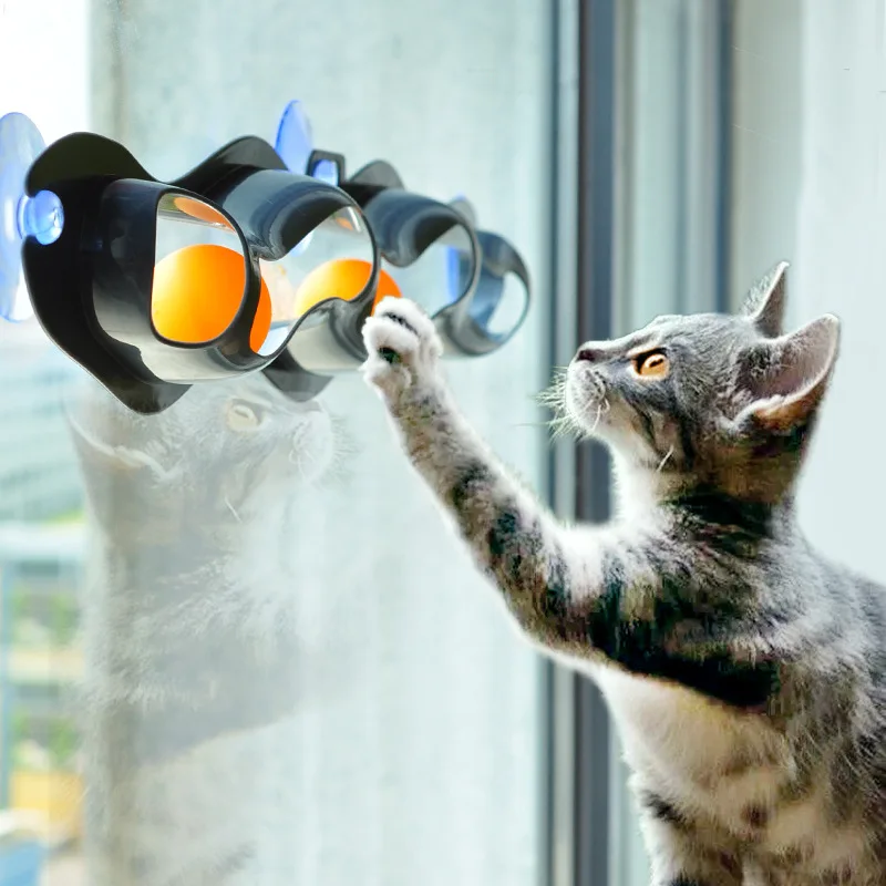 

Cat Toys Interactive Track Ball toy Cat practical Window Suction Cup Track Ball Play Tunnel Pet Toys Pet Accessories