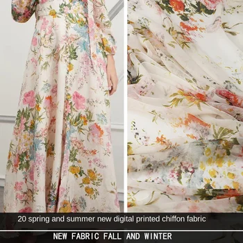 

2020 spring and summer new dress fabrics Europe and the United States high-definition digital printing chiffon clothing printing