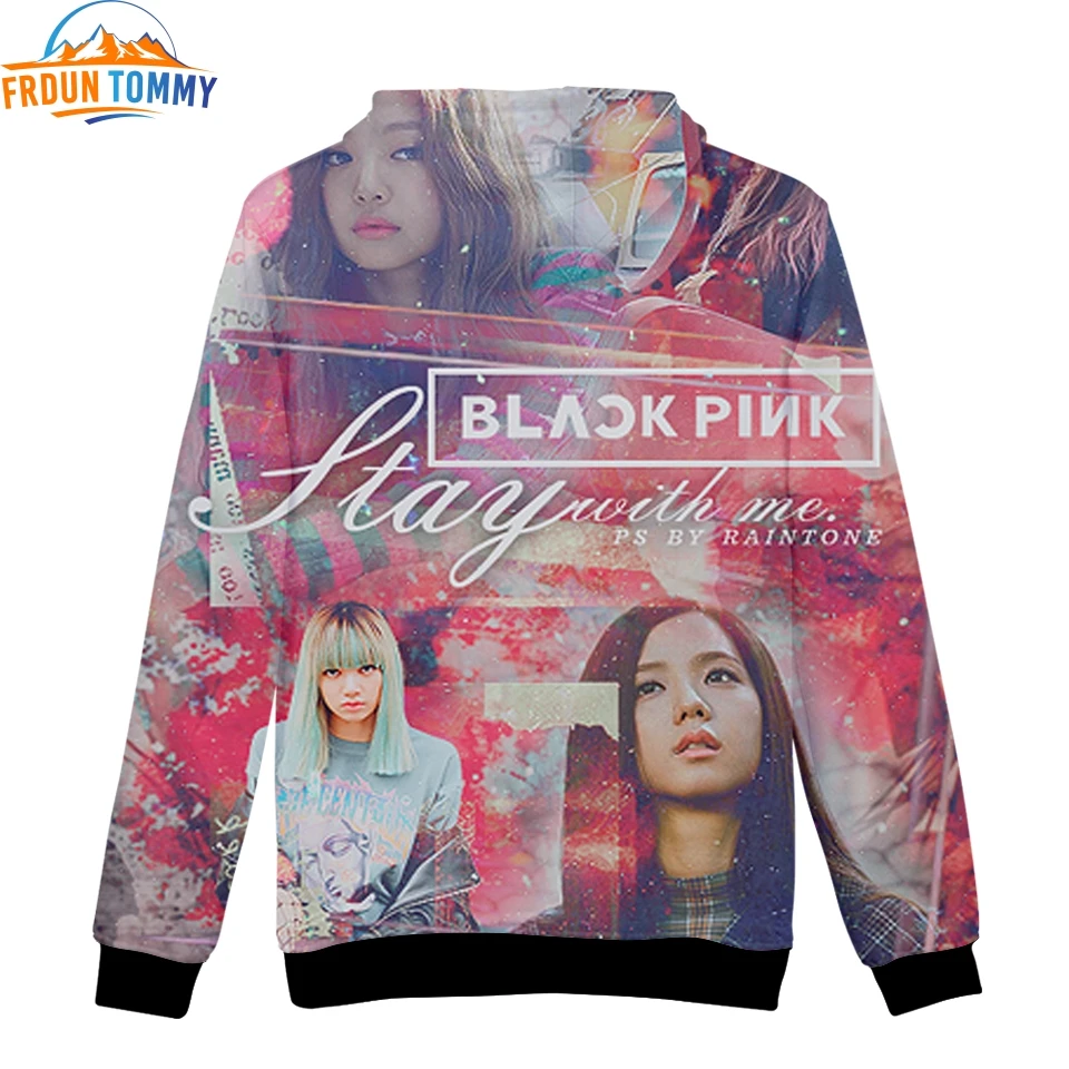 Черный розовый принт Jisoo Jennie Rose Lisa новые мужские/женские толстовки модные повседневные толстовки с капюшоном 3d принт высокое качество толстовка