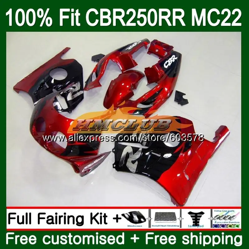 Инъекций для HONDA CBR 250RR CBR250RR 1990 1999 95CL. 31 MC22 CBR250 RR 90 91 92 93 94 95 96 97 98 99 металлический красное вино стекло OEM обтекатели