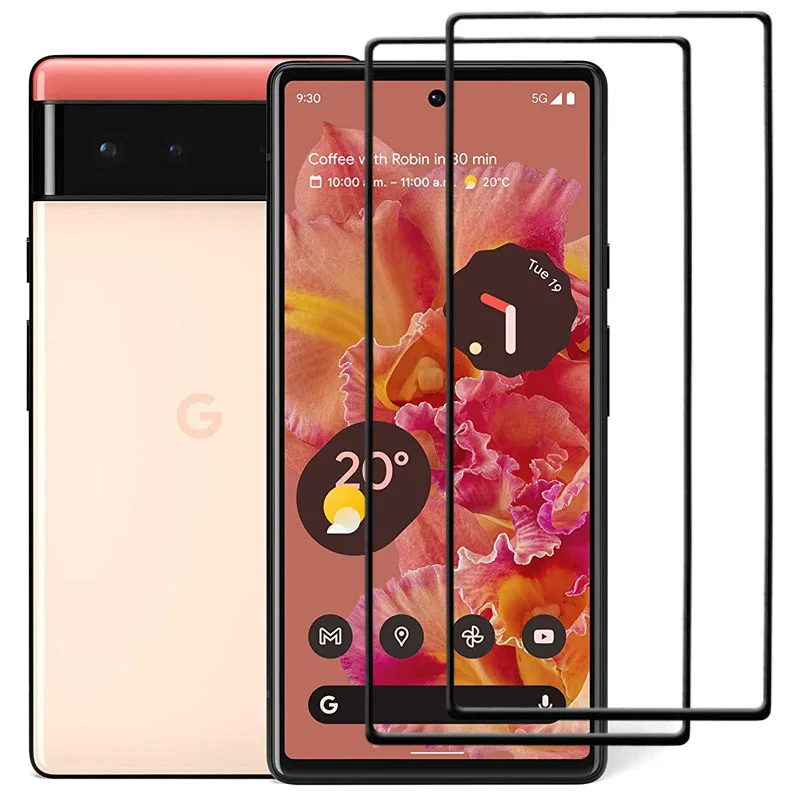 

2PCS Full Cover Tempered Glass For Google Pixel 6 6.4" GB7N6 G9S9B16 Screen Protector For Google Pixel 6