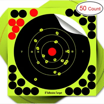 

Targets 8 Inch Reactive Splatter Self Adhesive Shooting Targets Bright Fluorescent Yellow Upon Impact-Gun-Airsoft-BB Gun-Pellet