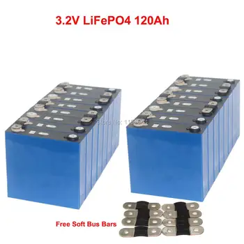 

16PCS/LOT LiFePO4 3.2V 120Ah Battery For Recreational Vehicle 48V System with Bus Bars