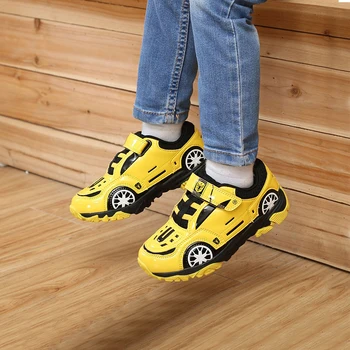 

2020 Children Shoes Spring New Cartoon Car Sneakers Kids Leather Mesh Breathable Casual Running Shoes For Boy Girls Sports Shoes